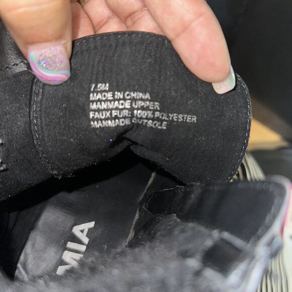 MIA Makayla Combat Bootie with Fur Wedge Heel Women’s Sz 7.5 Black - Picture 9 of 9